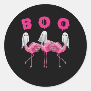 Flamingo   Ghost Flamingo Boo Halloween-Kostüm Runder Aufkleber