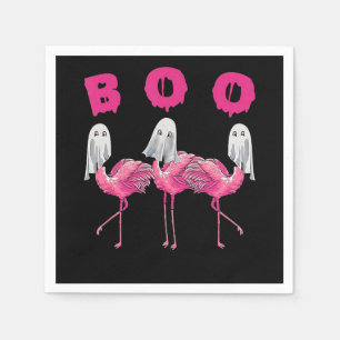 Flamingo Ghost Flamingo Boo Halloween-Kostüm Serviette