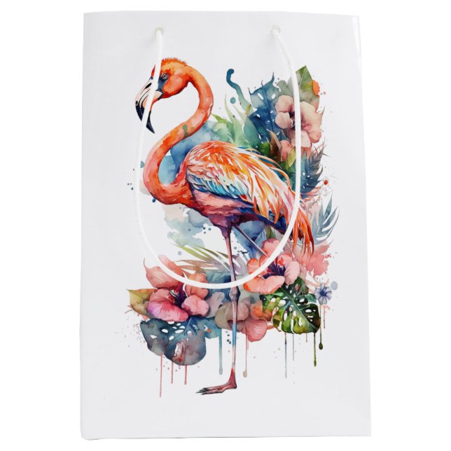 Flamingo Gift Bag Mittlere Geschenktüte (Vorderseite)