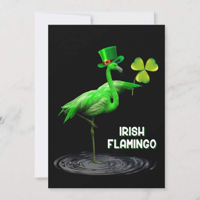 Flamingo Gift | Irish Flamingo Green Feiertagskarte (Vorderseite)