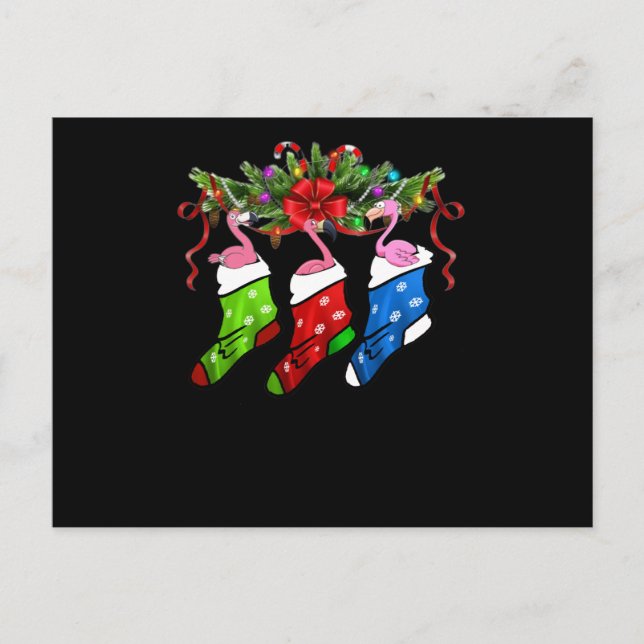 Flamingo Gift | Merry Christmas Flamingo Postkarte (Vorderseite)