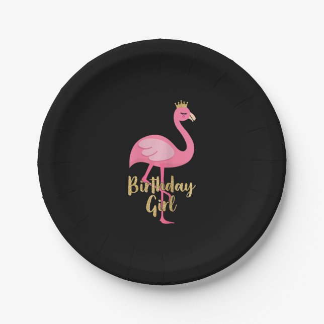 Flamingo Girl Geburtstag Kostüme Geschenke Pappteller (Vorderseite)