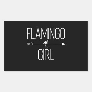 Flamingo Girl Geschenk für die weibliche Tierwelt Rechteckiger Aufkleber