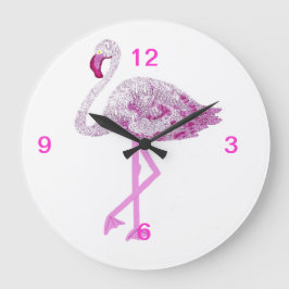 Flamingo Glory Große Wanduhr