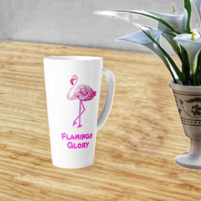 Flamingo Glory Latte Tasse (This Flamingo Glory Latte Mug, is fun to sip your latte from!)