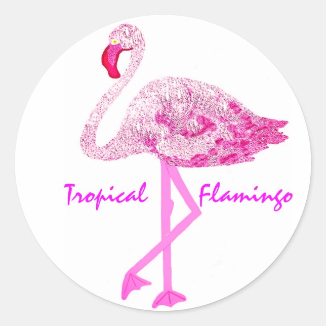 Flamingo Glory Runder Aufkleber (Vorderseite)