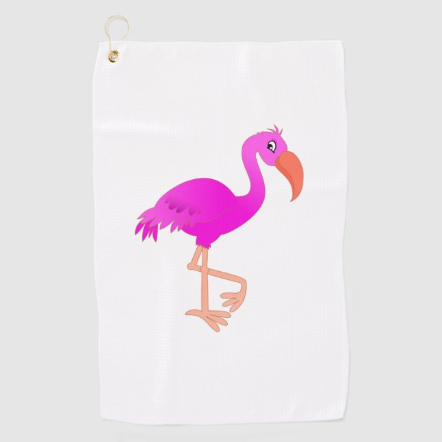 Flamingo Golfhandtuch (Vorderseite)