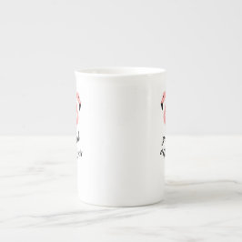 Flamingo Good Vibes Pink Black Bone China Tasse