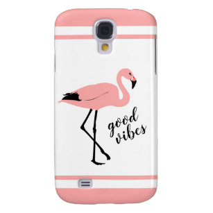 Flamingo Good Vibes Pink Black Niedlich Galaxy S7  Galaxy S4 Hülle