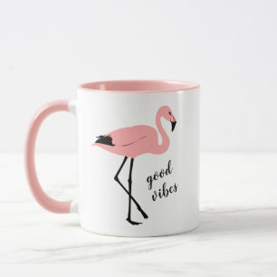 Flamingo Good Vibes Pink Black Tasse