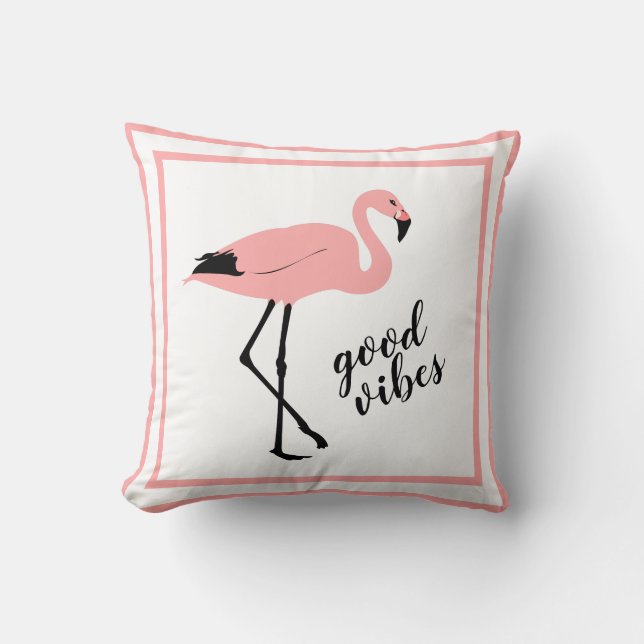Flamingo Good Vibes Pink Niedliche Keuschkissen Sc Kissen (Vorderseite)