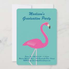 Flamingo Graduation Party - Türkis Einladung