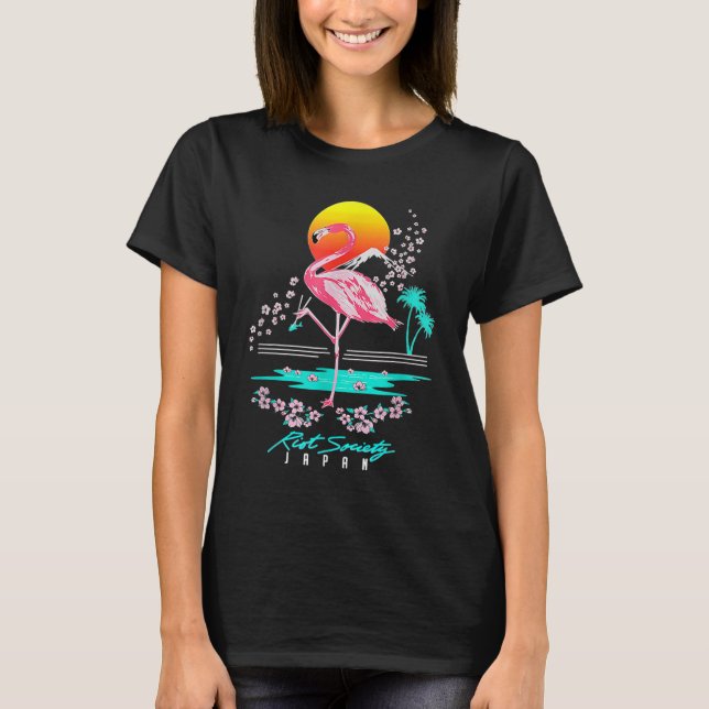 Flamingo, grafikbestickt T-Shirt (Vorderseite)