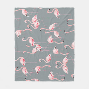 Flamingo Gray: Vintages nahtloses Muster. Fleecedecke
