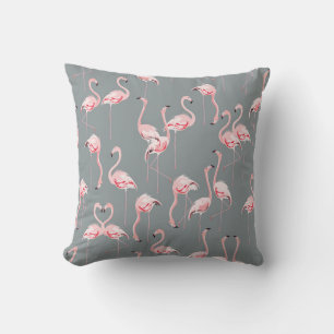 Flamingo Gray: Vintages nahtloses Muster. Kissen