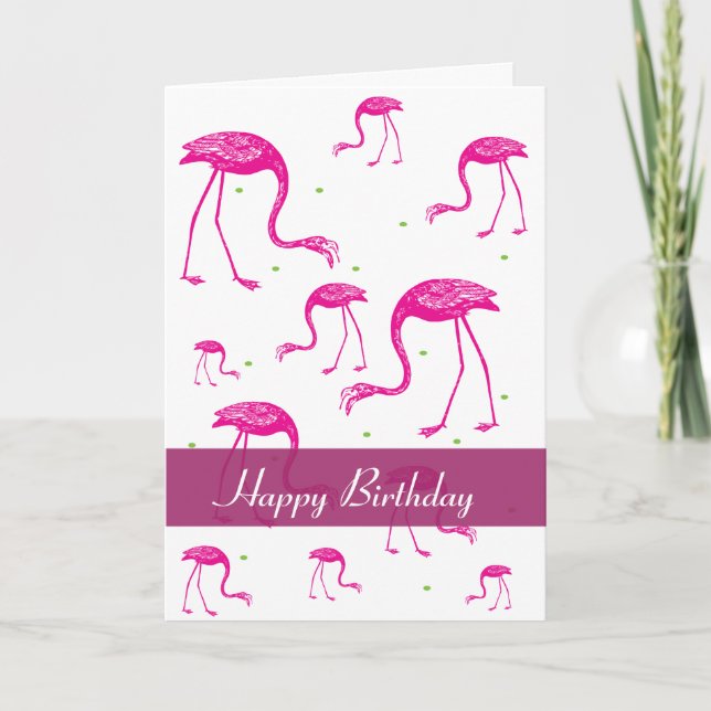 Flamingo Greeting Karte (Vorderseite)