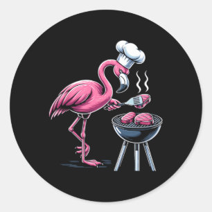 Flamingo Grill Grill Rbecue Grillen für Männer Fra Runder Aufkleber
