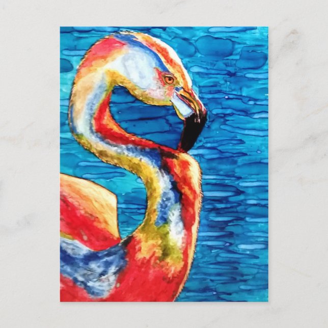 Flamingo Gruß! Postkarte (Vorderseite)