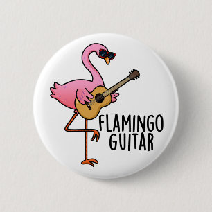 Flamingo Guitar Funny Music Pub Button