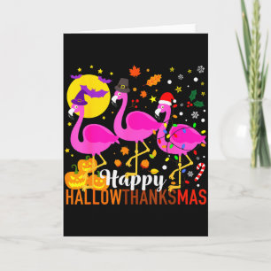 Flamingo Halloween Erntedankfest Weihnachten Hallo Karte