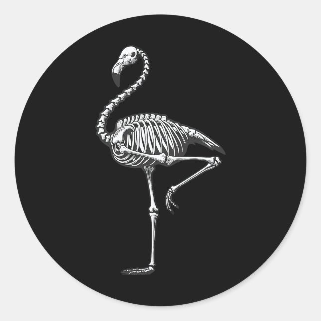 Flamingo Halloween Runder Aufkleber (Vorderseite)