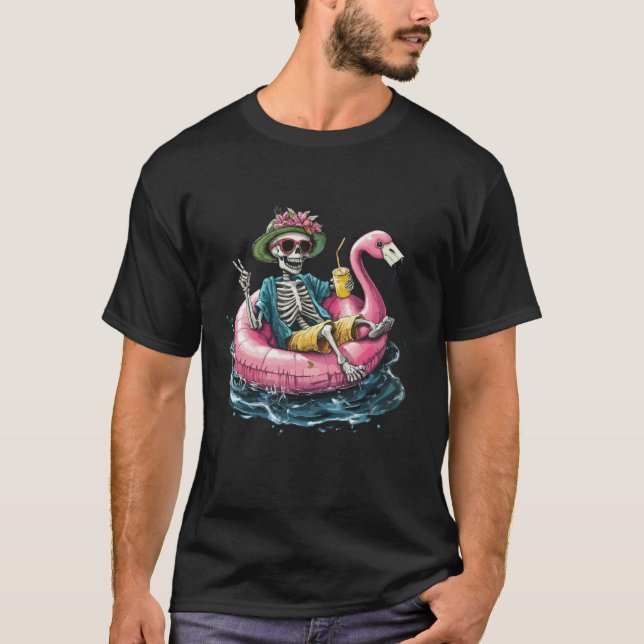 Flamingo Halloween Spooky Wading Bird Beängstigend T-Shirt (Vorderseite)