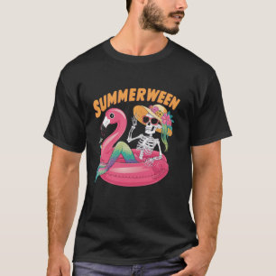 Flamingo Halloween Spooky Wading Bird Beängstigend T-Shirt