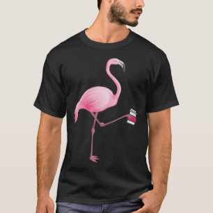 Flamingo hält Kaffee Tropical Gag Grafik T-Shirt