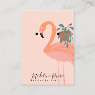 Flamingo Handmade Artisan Earring Display Cards Telefonnummerkarte