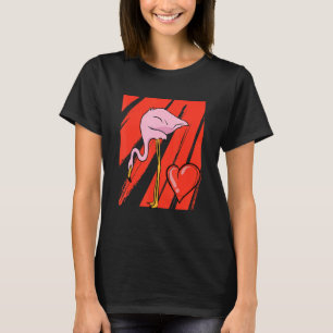 Flamingo Heart Valentinstag Niedlich Bird Animal L T-Shirt