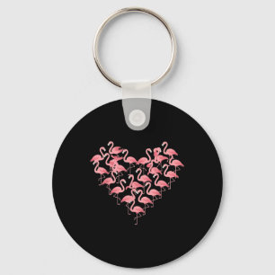 Flamingo Heart Valentinstag Romantic Pink Bird L Schlüsselanhänger
