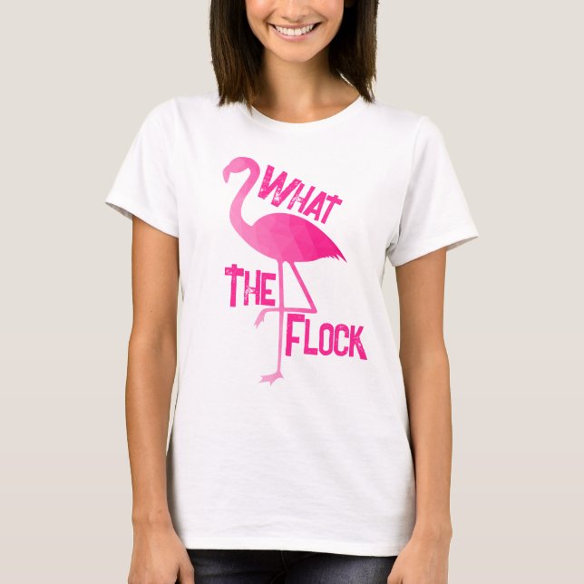 Flamingo heiß rosa geometrisch, was die Herde T-Shirt (Vorderseite)