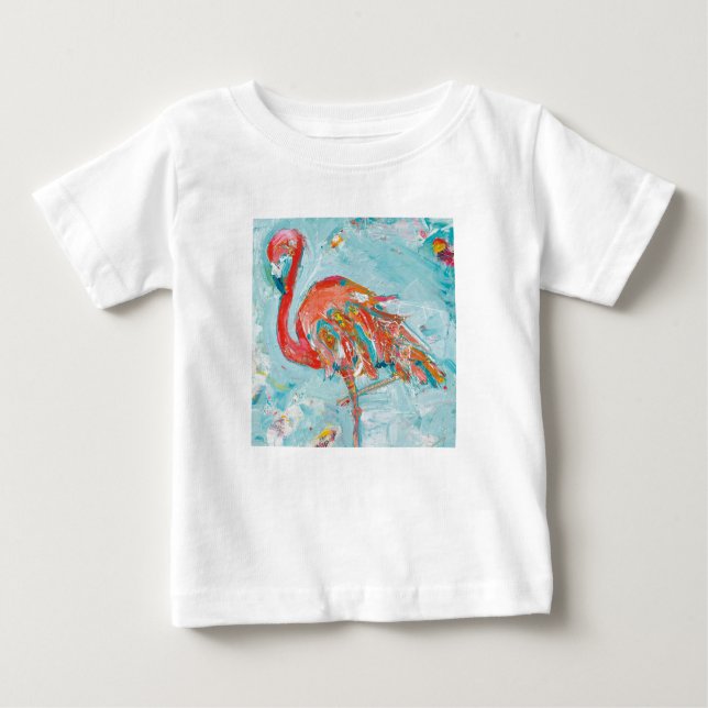Flamingo hell baby t-shirt (Vorderseite)