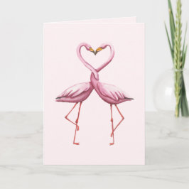 Flamingo-Herz-ursprüngliche Feiertagskarte