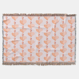 Flamingo, Herzwurzelblanket Decke