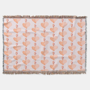 Flamingo, Herzwurzelblanket Decke