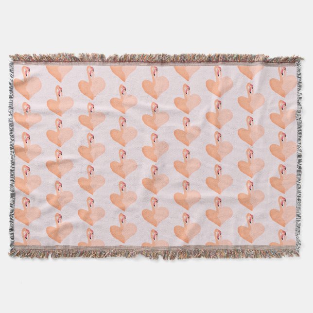 Flamingo, Herzwurzelblanket Decke (Vorderseite)
