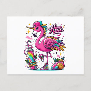 Flamingo hiphop postkarte