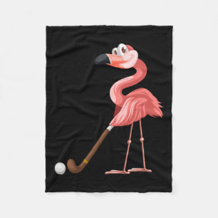 Flamingo Hockey Flamingo Playing Hockey Fleecedecke