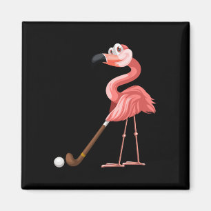 Flamingo Hockey Flamingo Playing Hockey Magnet