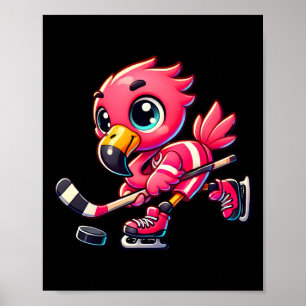 Flamingo Hockey Spieler Vogelliebhaber Männer Frau Poster