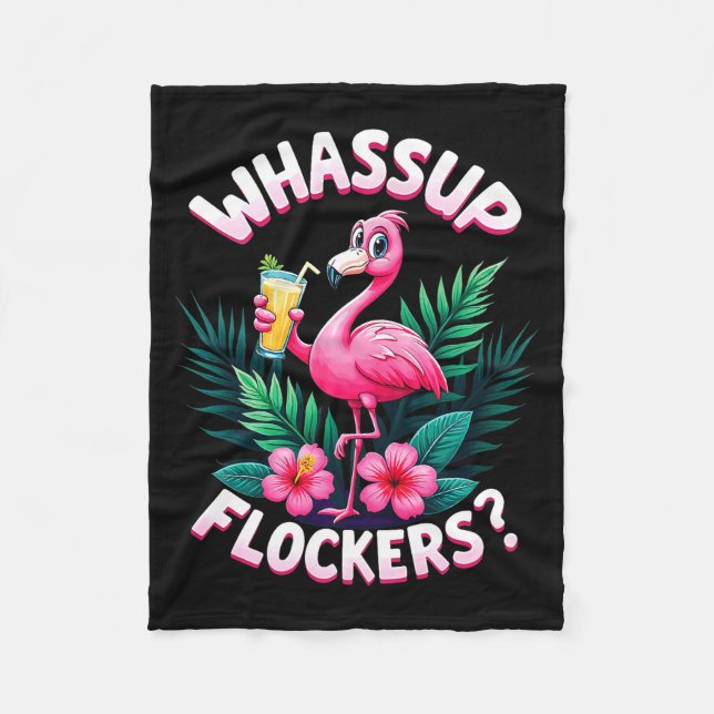 Flamingo Humor Quote Flamingo Lover Whup Flockers  Fleecedecke (Vorderseite)