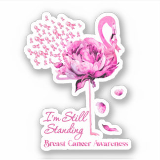 Flamingo I bin immer noch Stehend Breast Cancer Aw Aufkleber