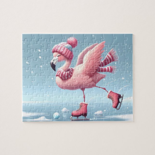 Flamingo Ice Skaten Puzzle (Horizontal)