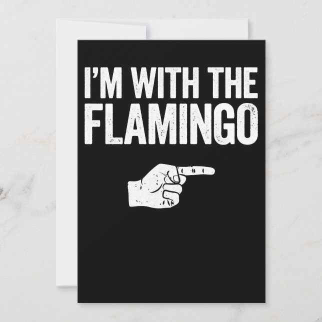 Flamingo | Ich bin mit der Matching Flamingo Save The Date (Vorderseite)