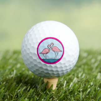 Flamingo Ihr Business Round-Logo Art Bright Pink Golfball