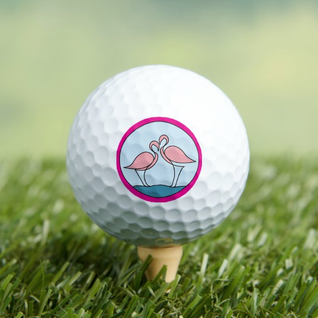 Flamingo Ihr Business Round-Logo Art Bright Pink Golfball (Insitu T-Shirt)