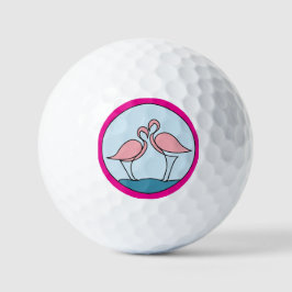 Flamingo Ihr Business Round-Logo Art Bright Pink Golfball