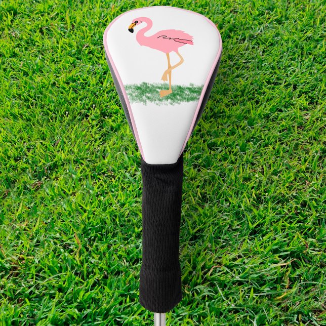 Flamingo im Gras Golf Headcover (Von Creator hochgeladen)