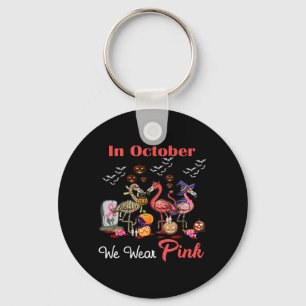 Flamingo im Oktober tragen wir Pink Breast Cancer Schlüsselanhänger